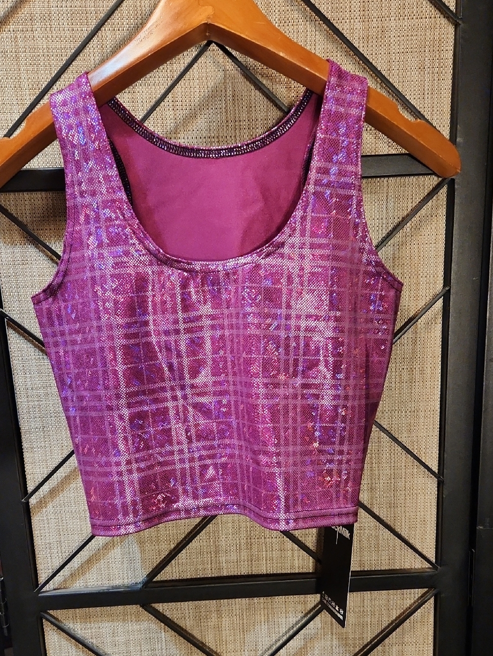 NWT Blackmilk Disco Doll Pink Tartan Crop Top